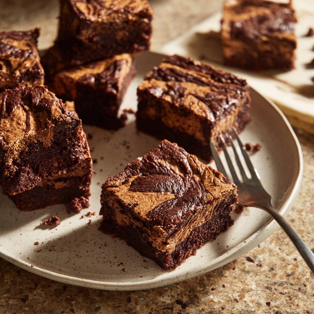 Cottage Cheese Brownies with Cocoa Swirl