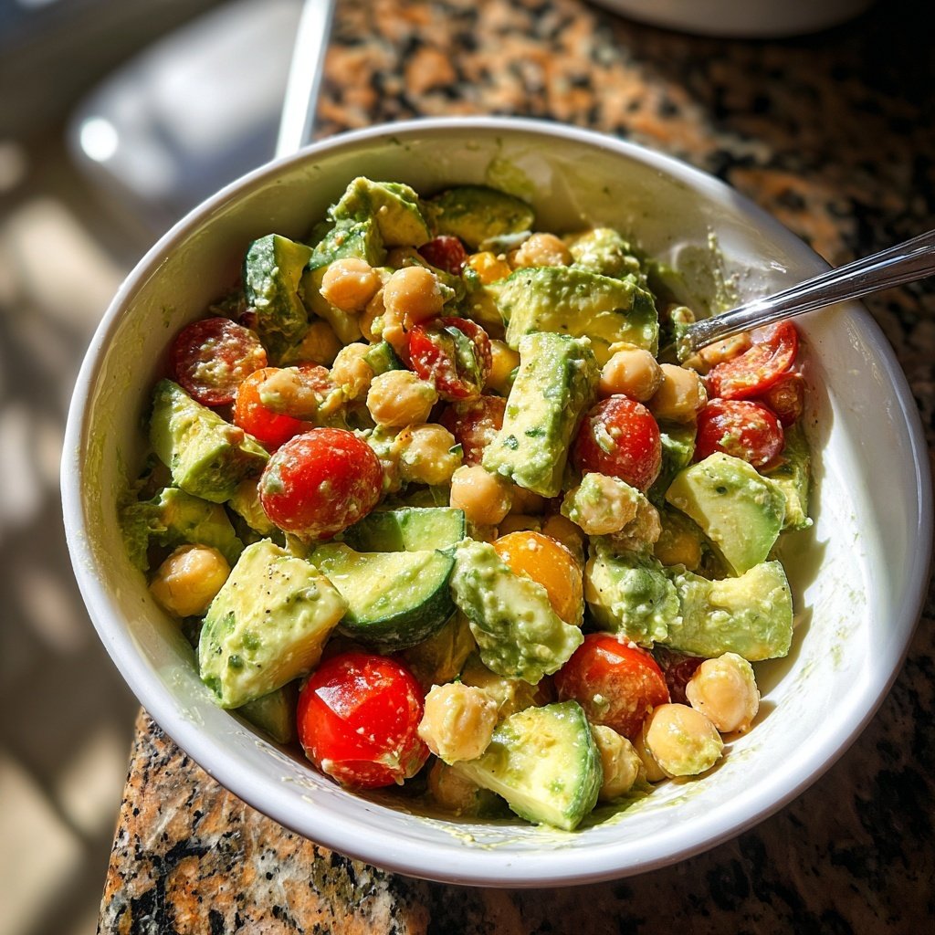 Healthy & Light Avocado Chickpea Salad