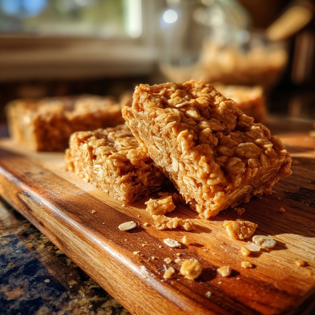 Healthy Peanut Butter Oat Snack Squares