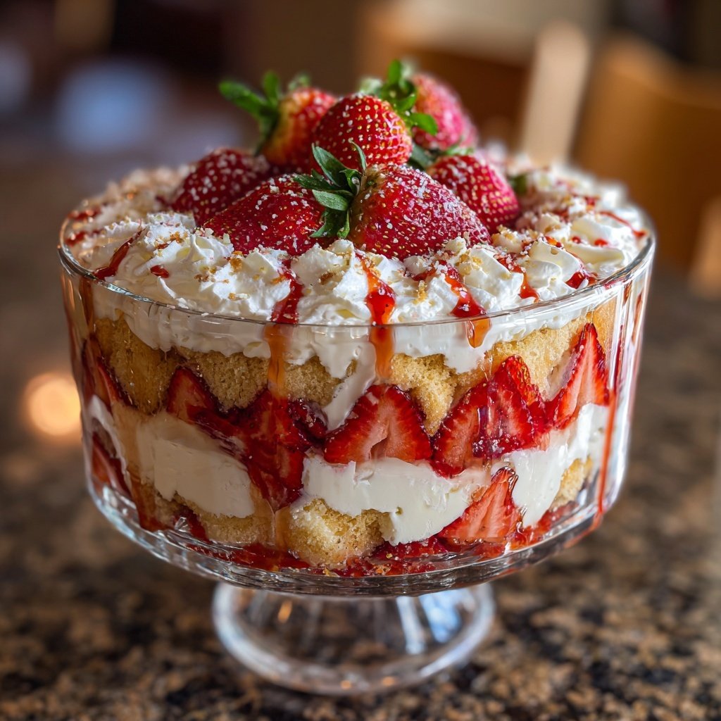 Fresh Strawberry Shortcake Trifle