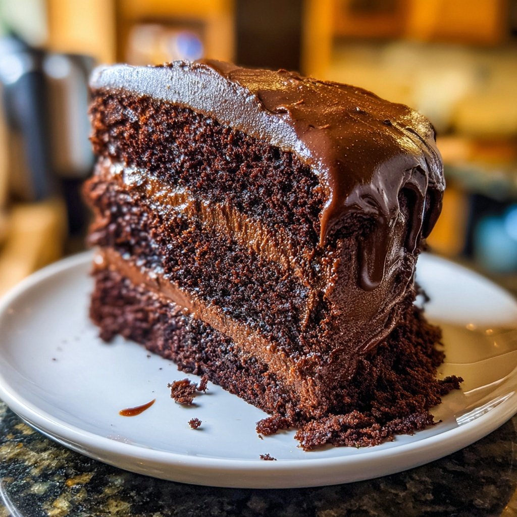 Rich Chocolate Cake With Chocolate Buttercream