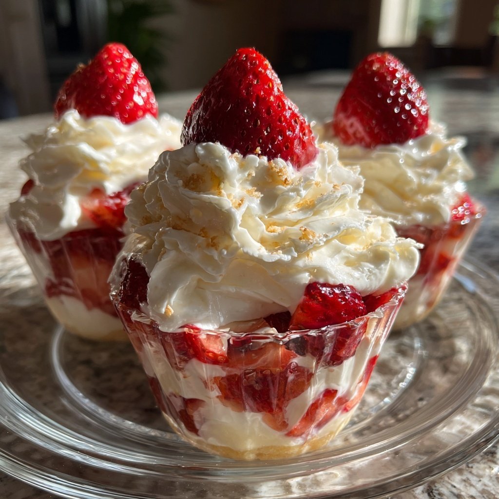 Fresh Strawberry Cream Cups