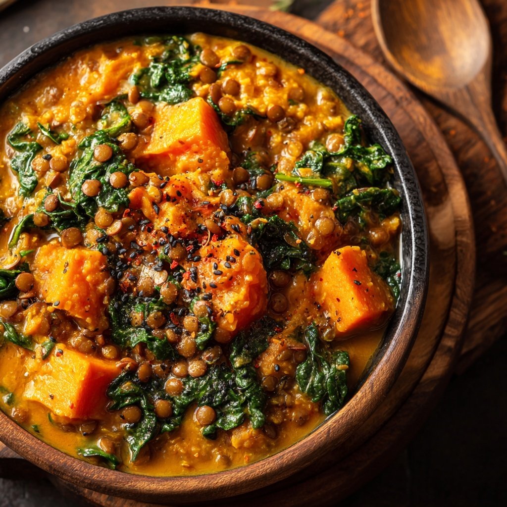 Healthy Crockpot Sweet Potato Lentil Curry