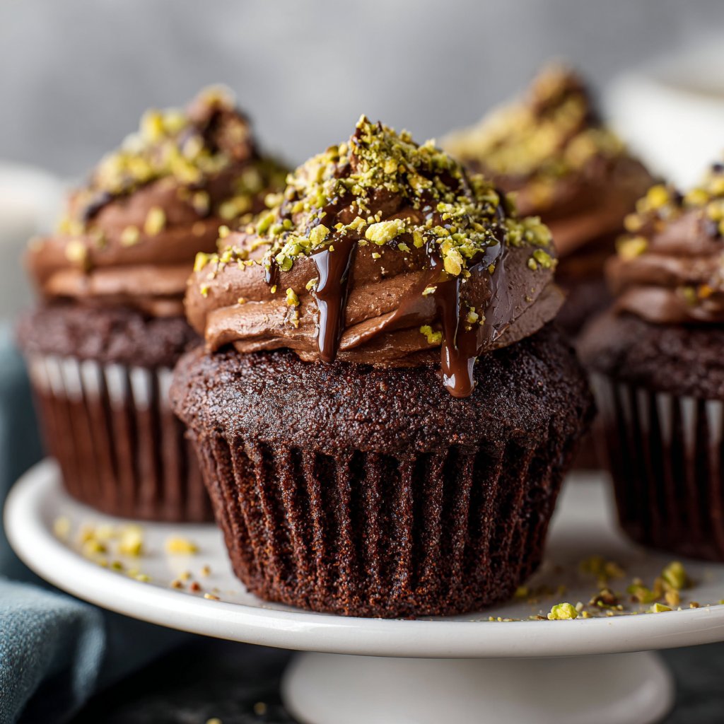 Chocolate Pistachio Cupcakes
